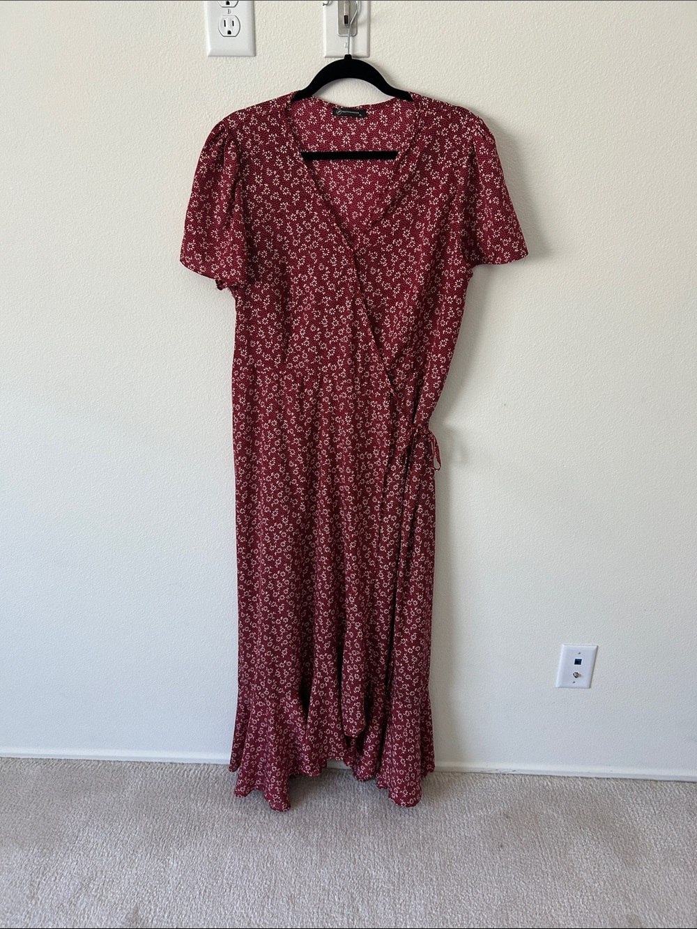 Women’s Red maxi Floral Wrap Maxi Dress